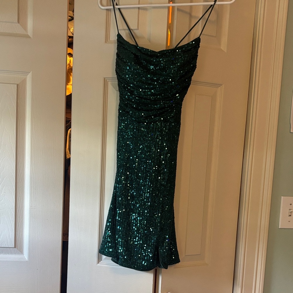 Green Homecoming Sequin Dress